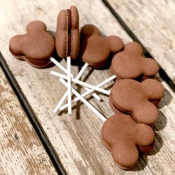 Macaron slikkepind - Bamse/Chokolade