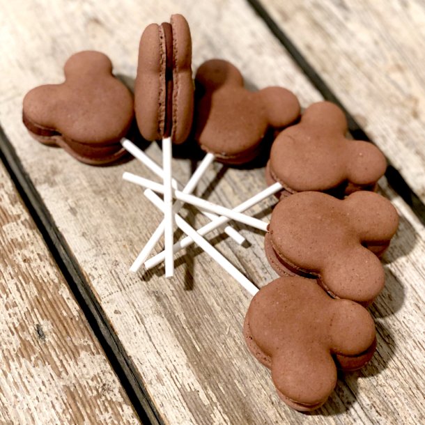 Macaron slikkepind - Bamse/Chokolade