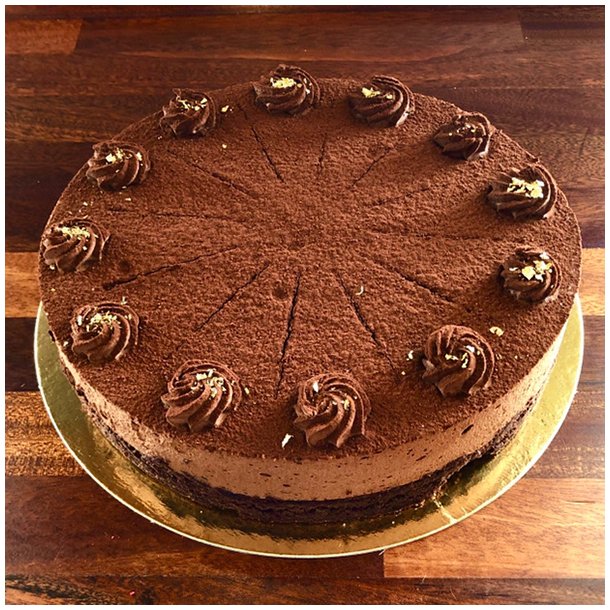 Chokolade trffelkage med syltet appelsin til 12 pers.