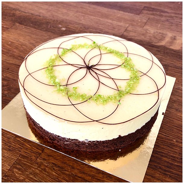 Passions mousse med chokoladekage til 5 pers.