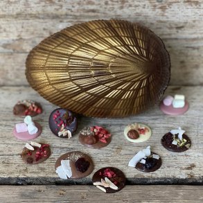 Ballon �g i m�rk Guld chokolade med fyld