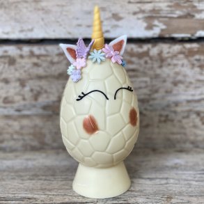 Unicorn brnepskeg med marcipanpynt ca. 150 gr.