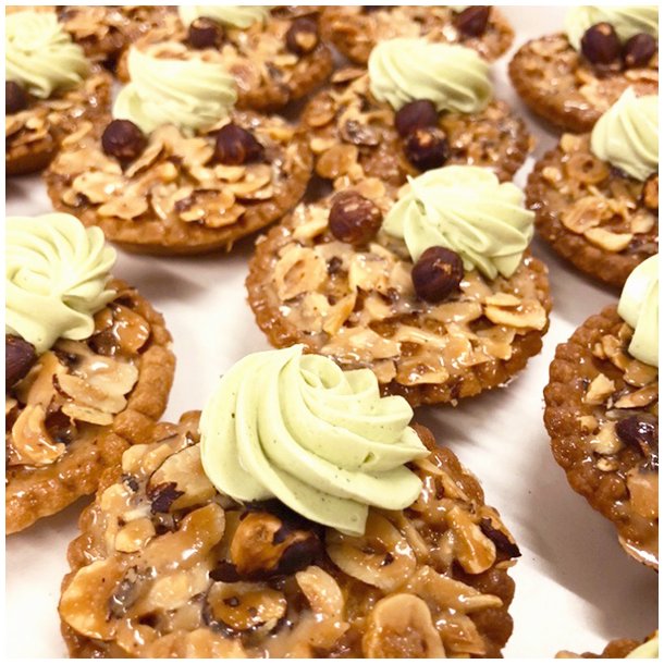 20 stk. kuvert Tosca trter med pistacie creme