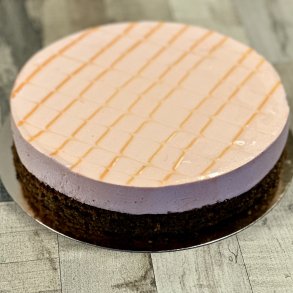 Vegansk banankage med blodappelsin mousse til 12 pers.