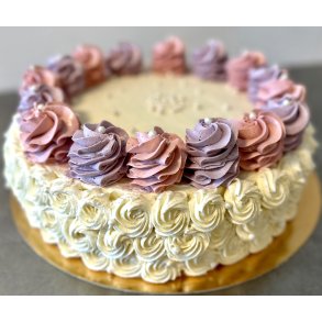 Festlig lagkage med rosetter til 12 pers.